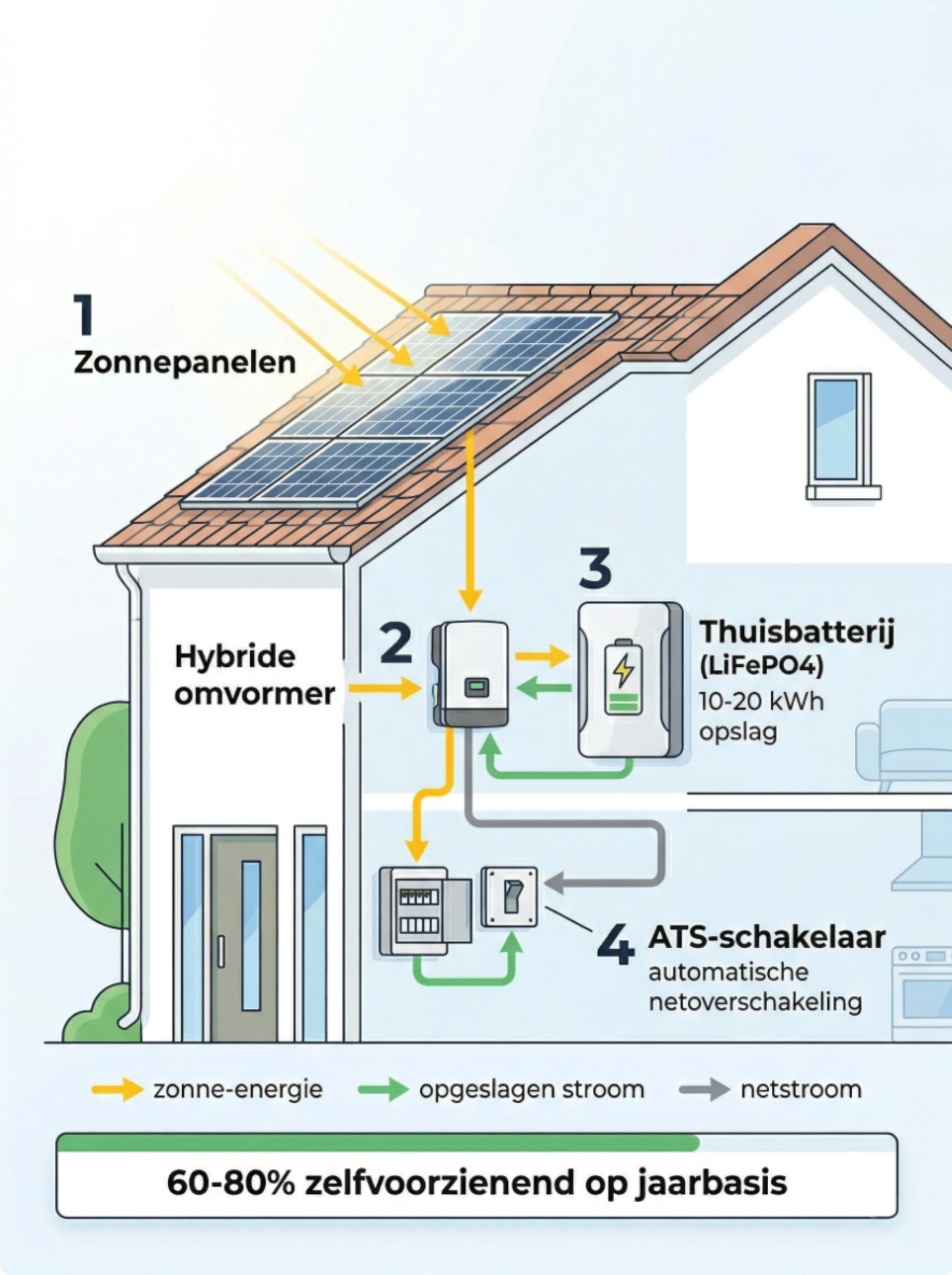 Off grid met een thuisbatterij afbeelding