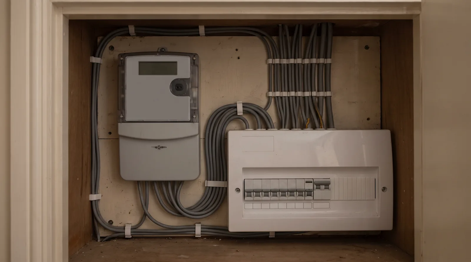 Meterkast met slimme meter en groepenkast