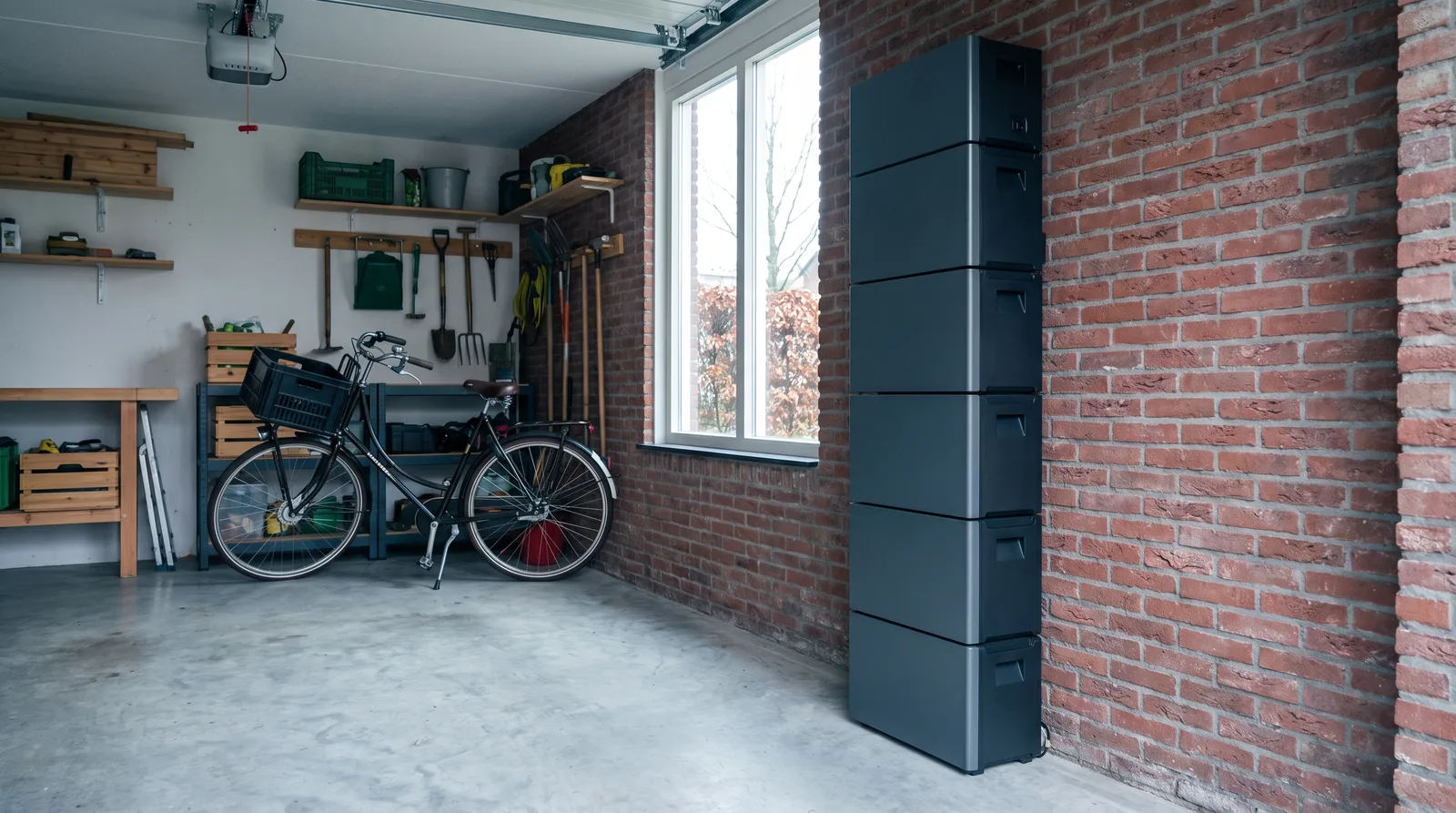 Modulaire thuisbatterij in de garage